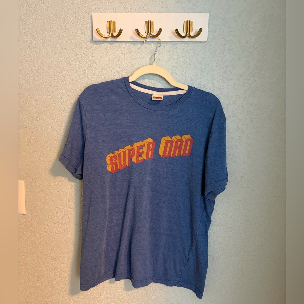 HOMAGE Blue Graphic Super Dad T Shirt